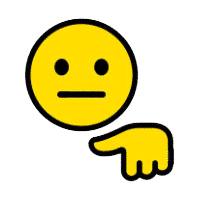Yellow face with a middle reaction and a thumb pointing sideways